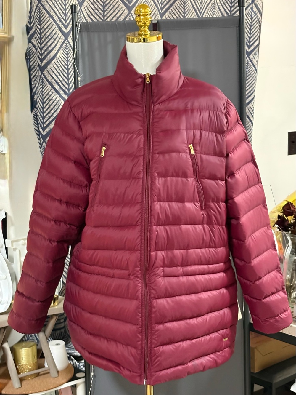 Lauren Ralph Lauren Burgundy Packable Down Jacket Puffer Women Plus Size 2X